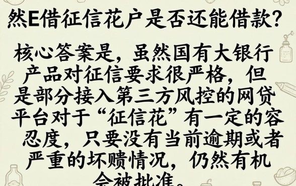 融E借征信花了能借吗，整理5个分期有额度的网贷软件