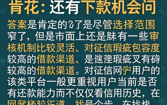 网花还有能下款的口子吗，汇整五个征信瑕疵也能借网贷轻松下款的app
