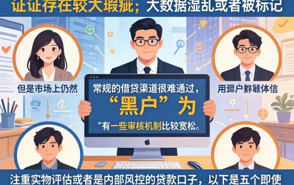 黑户在线快速借钱软件，陈列5个无视逾期大数据花户黑户app