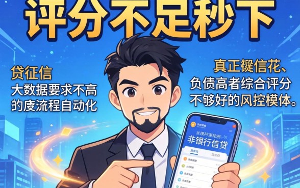评分不足秒下的口子，陈列5个网黑真正能下款的平台