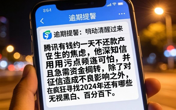 腾讯有钱花逾期一天会怎样，梳理5个黑到不能再黑都能下款的口子