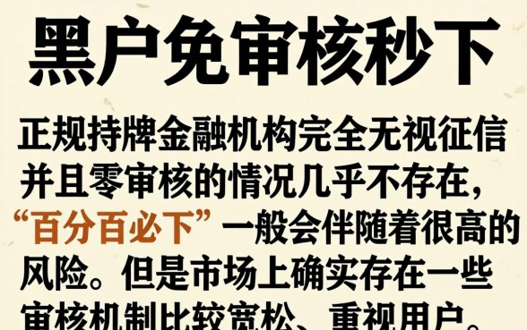 黑户免审核秒下的口子有吗，陈列五个无视黑白必下款的网贷app
