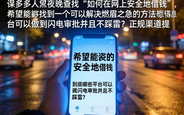 在手机上怎么能借钱安全，详尽说明五个闪电审批的平台