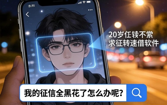 我的征信全黑花了怎么办呢，整合5个20岁借钱不求征信速借软件