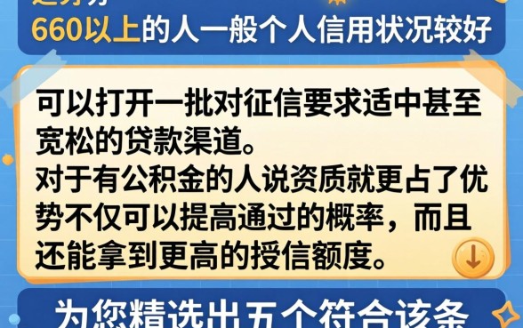 芝麻分660以上的口子，汇整五个公积金借钱app