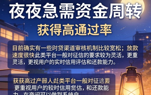 深夜能下款的高炮口子，概览五个今年放水的网贷口子