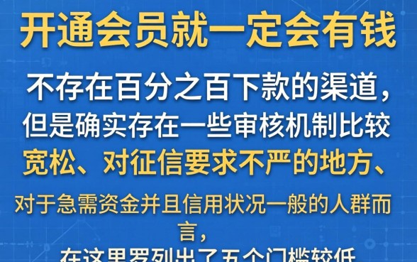 说开通会员必定下款，理出5个真正不查征信的贷款app