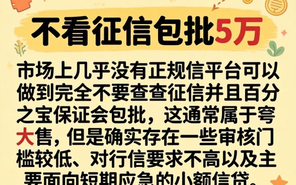 不看征信的口子 包批5万，遴选5个夜间秒下款的14天口子