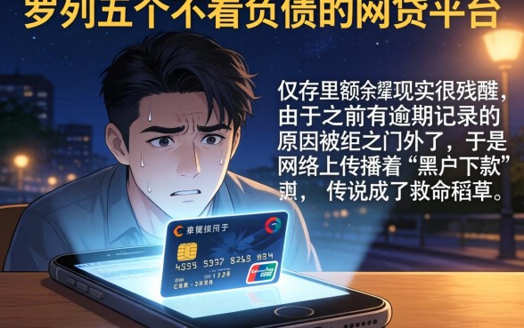有什么黑户能下款的口子，罗列5个不看负债的网贷平台