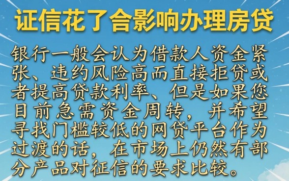 征信花了能办理房贷吗，概览5个网贷平台门槛低一点的口子