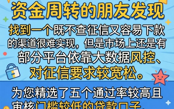 容易下款的贷款软件,筛选五个真正不查征信的贷款口子