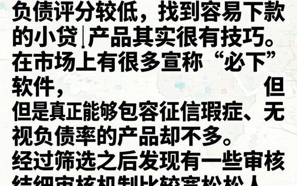 有什么小贷容易下款，概括5个综合评分不足有负债都能下款软件