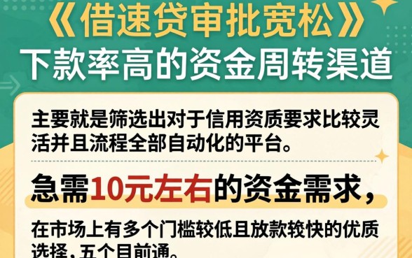 和易借速贷一样好下款的口子，汇整五个贷款10万比较容易的平台