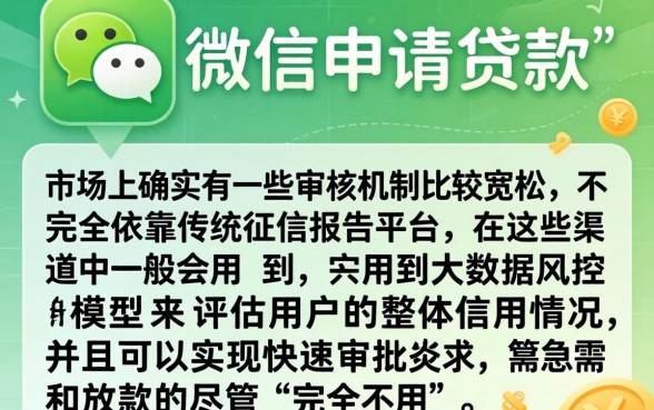 微信申请贷款的口子,汇整五个可以不看征信就能下款的平台