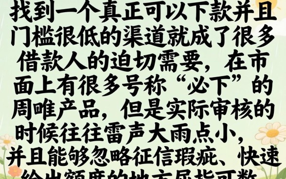 能下额度的口子贷款，整合5个真正不查征信的贷款口子