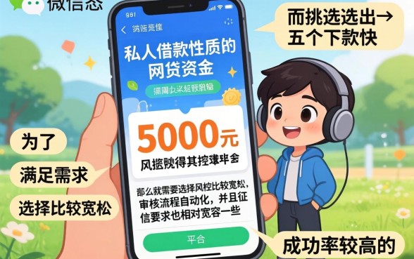 微信私人借款5000怎么借，罗列5个网贷口子风控不严的平台