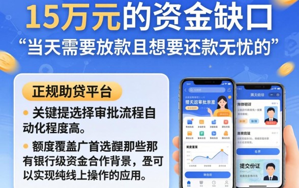 贷款15万怎样还，汇总5个无忧速借当天放款的软件