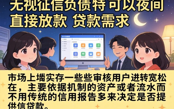 不看征信负债的贷款平台，汇整五个不审核夜间直接放款的网贷平台