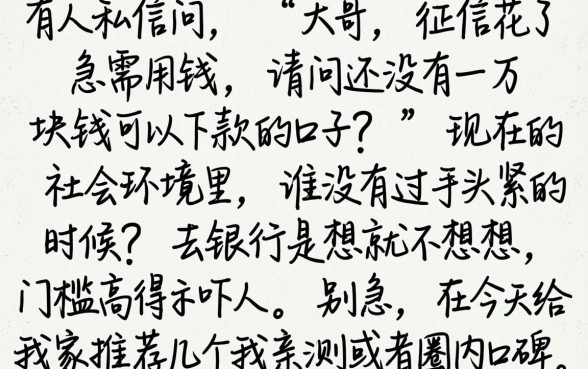 有啥能下款一万的口子，详尽说明5个无视黑白好下款的口子