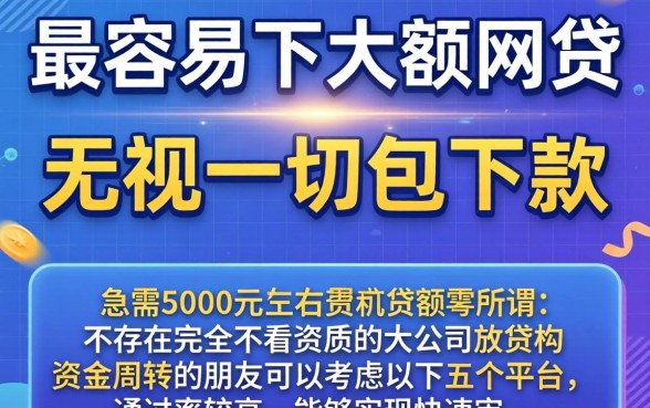 最容易下的大额网贷有哪些,概览5个无视一切包下款5000秒下款的平台