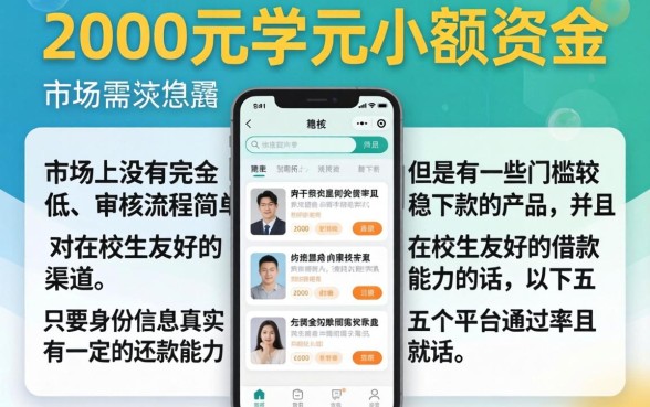 稳下款的口子2000，倾情分享五个大学生可以使用的软件