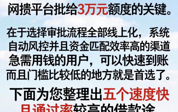 网贷平台能下3万的口子，详细阐述五个闪电审批的口子