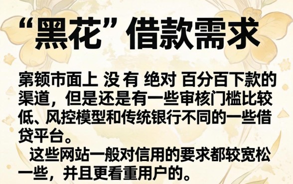 黑花口子能借款app，整理五个网贷黑口子必下款app