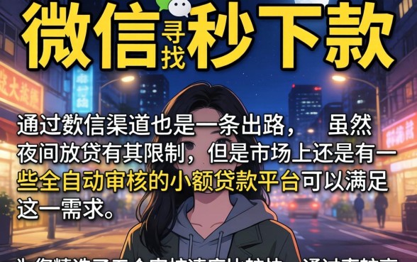 微信半夜秒下款的口子在这里，整理5个比较好的小额贷款app
