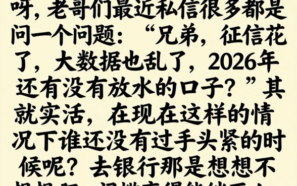 2026有没有放水的口子，诚意推荐五个金融创新秒下不要芝麻分的平台