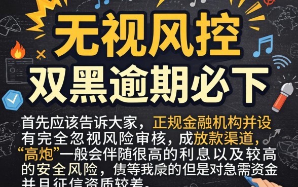 无视风控的分期口子，详细阐述5个高炮双黑逾期必下款口子