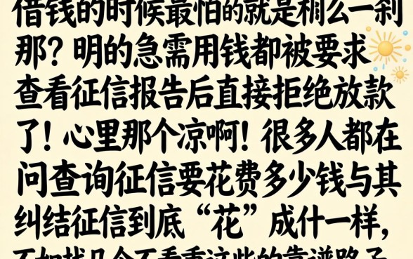 怎么查询征信花了多少钱，筛选5个无视黑户包下款的口子