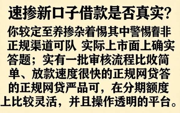 速贷新口子借款是真的吗,详尽说明五个分期有额度的网贷app