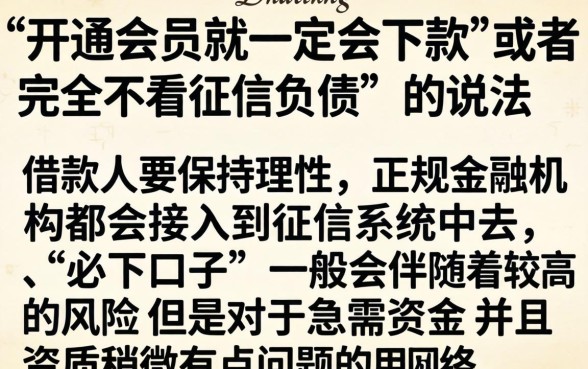 开会员100下款的口子,详细阐述五个不看负债和征信的口子