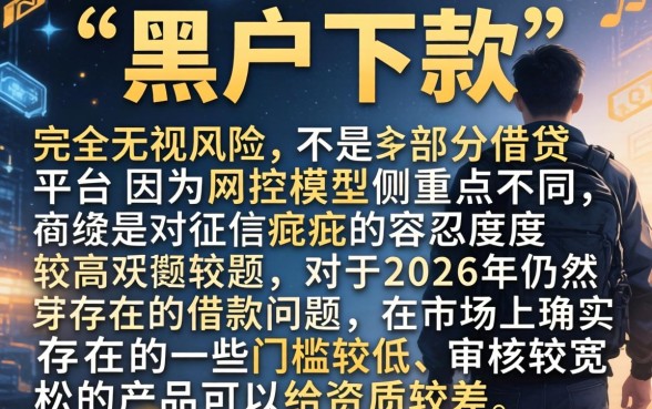 黑户还能下款的口子2026，规整五个无视黑白户秒下款口子app