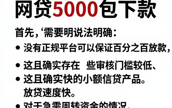网贷5000包下款的口子，梳理5个5000块贷款秒下app