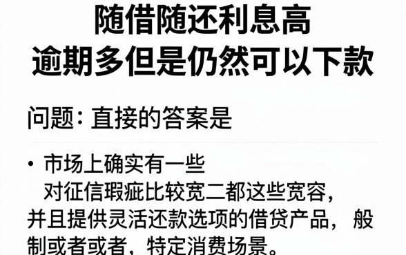 什么软件随借随还利息高，详尽说明五个逾期太多仍可下款的口子