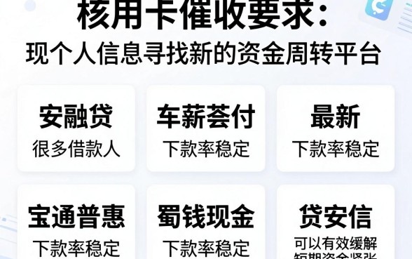 信用卡催收要核实个人信息，理出5个最新网贷口子今日整理这五个软件