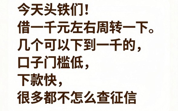 能下1000的口子，规整5个值得信赖的借贷平台