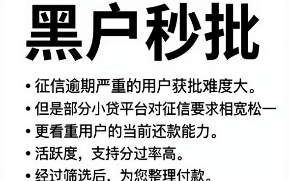 黑户十大秒批口子，规整5个分期有额度的网贷app