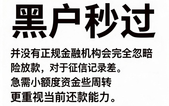 1000黑户秒过2026，规整5个可以不看征信就能下款的平台