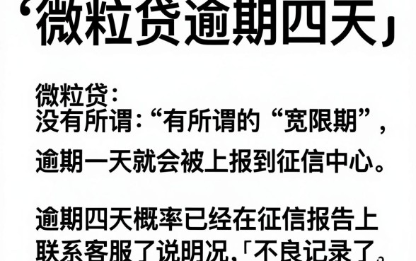 微粒贷逾期四天影响征信不，整合五个网黑逾期下款软件