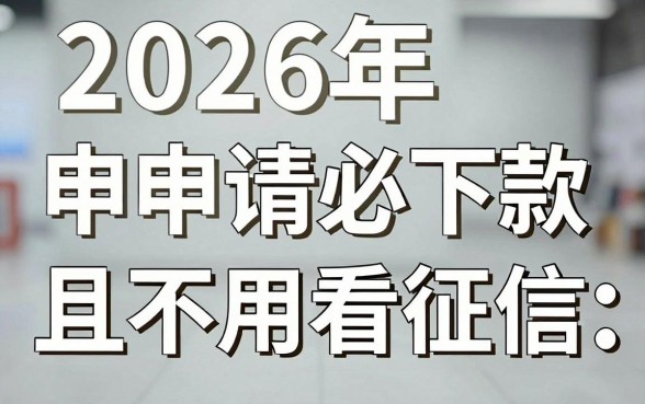2026申请必下款的口子，概览5个贷款好做不看征信的软件
