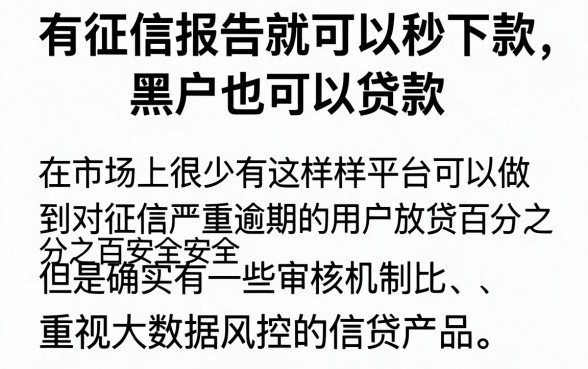 有征信报告秒下款的口子，罗列5个黑户可以下的贷款软件