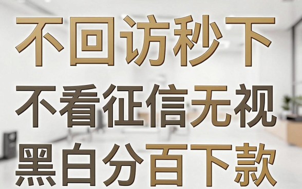 不回访秒下的口子，陈列五个不看征信无视黑白百分百下款软件