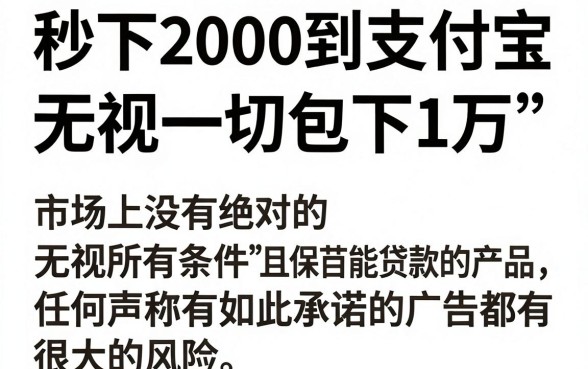 秒下2000到支付宝,热忱推荐5个无视一切包下1万的贷款