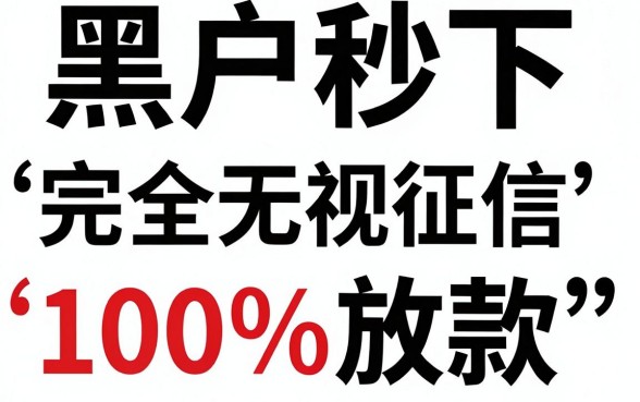 什么黑户可以下的口子，归纳五个无视征信黑白100%秒下网贷软件