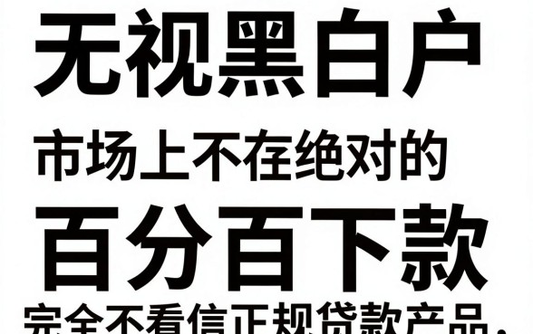 贷款小口子无视黑白户，详细阐述5个无视一切包下款的贷款