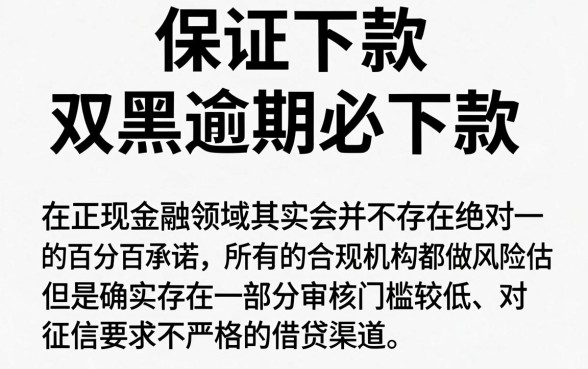能保证下款1万的口子，胪列5个高炮双黑逾期必下款app