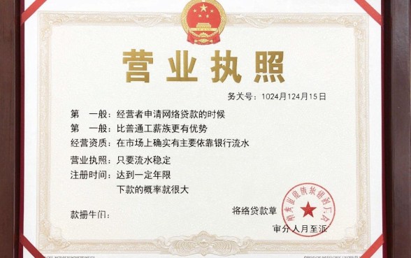 有营业执照下款的网贷口子吗，整理五个看银行流水的网贷口子