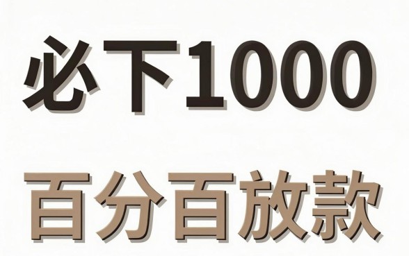 这些是必下1000的口子，条列5个百分百下款无视黑白户口子